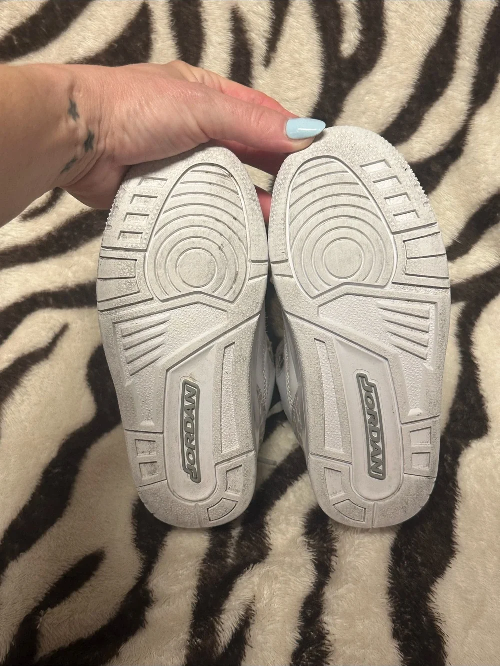 Nike Air Jordan Kids' White and Light Gray Jumpman Sneakers